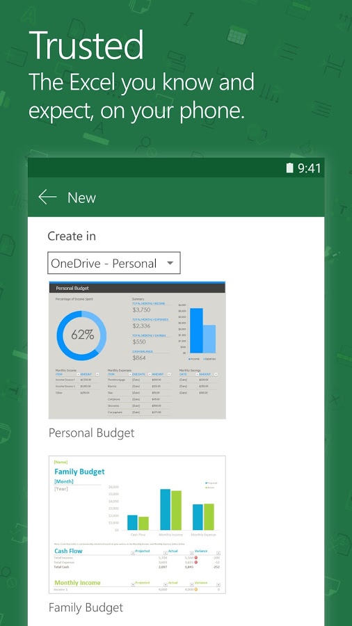 Microsoft Excel software, free download For Android
